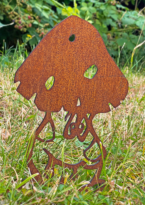 4 Funny Mushrooms - Metal Sculpture